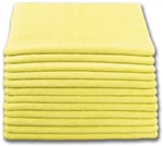 Dozen Yellow 16" x 16" 400gsm HEAVY Terry Microfiber Cleaning Cloths