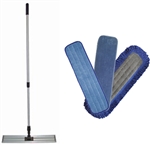 Microfiber Floor Cleaning Kit: (1) 18" Microfiber Standard Loop Pad(1) 18" Microfiber Dust Mop Pad(1) 18" Microfiber Cut Pile Pad(1) 18" Handle and Frame Set
