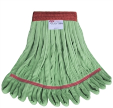 EACH LARGE GREEN MICROFIBER Rough Floor LOOPED-END Wet Mop--1 1/4" BAND