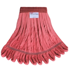 EACH LARGE Red MICROFIBER Rough Floor LOOPED-END Wet Mop--1 1/4" BAND