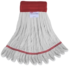 EACH LARGE WHITE MICROFIBER Rough Floor LOOPED-END Wet Mop--5" BAND