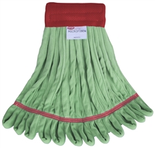 EACH LARGE GREEN MICROFIBER Rough Floor LOOPED-END Wet Mop--5" BAND
