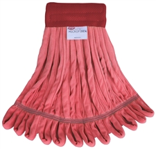 EACH LARGE Red MICROFIBER Rough Floor LOOPED-END Wet Mop--5" BAND
