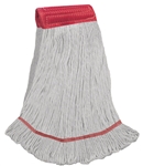 LARGE WHITE Premium Blend Economical LOOPED-END Wet Mop--5" BAND