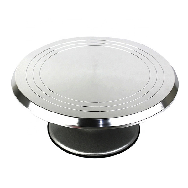 12 Inch Metal Revolving Cake Turntable Cake Rotating Decorating Stand Round  12