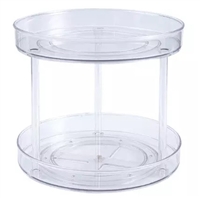 11" Inch Double Layer Acrylic Plastic Lazy Susan Turntable Organizer