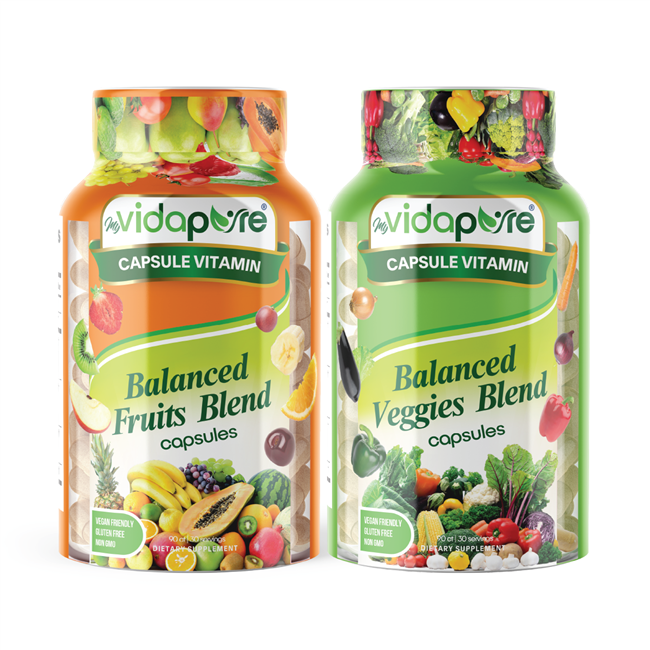 Fruits & Veggies Bundle Includes 1 Balanced Fruits & 1 Veggies Blends