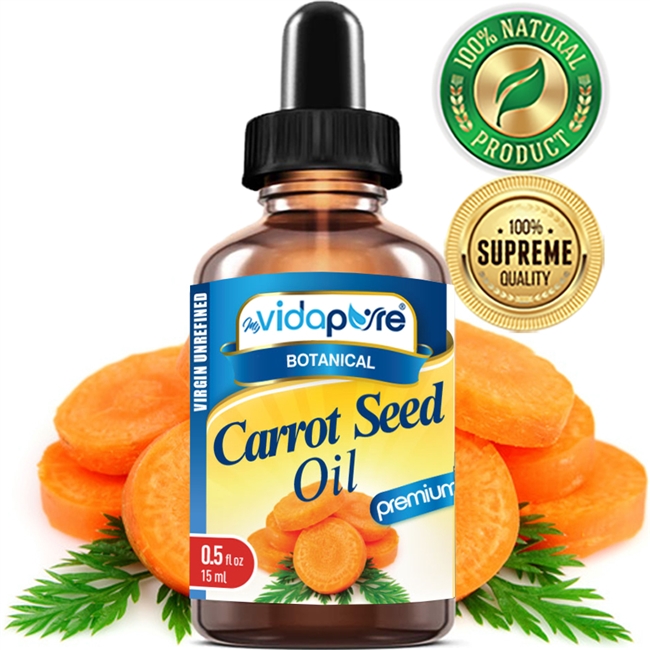 myVidaPure Carrot Seed Oil Organic 0.5 Fl.oz.- 15 ml.