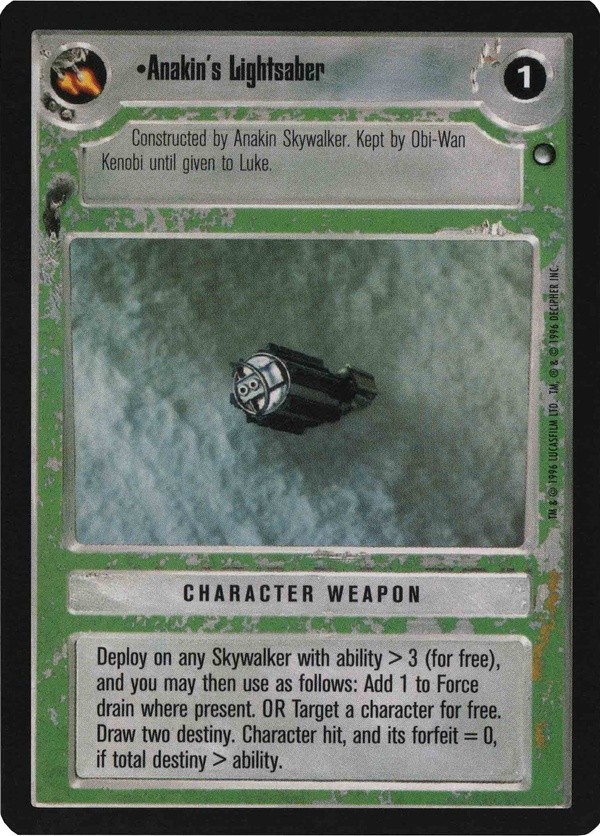 Star Wars CCG (SWCCG) Anakin's Lightsaber