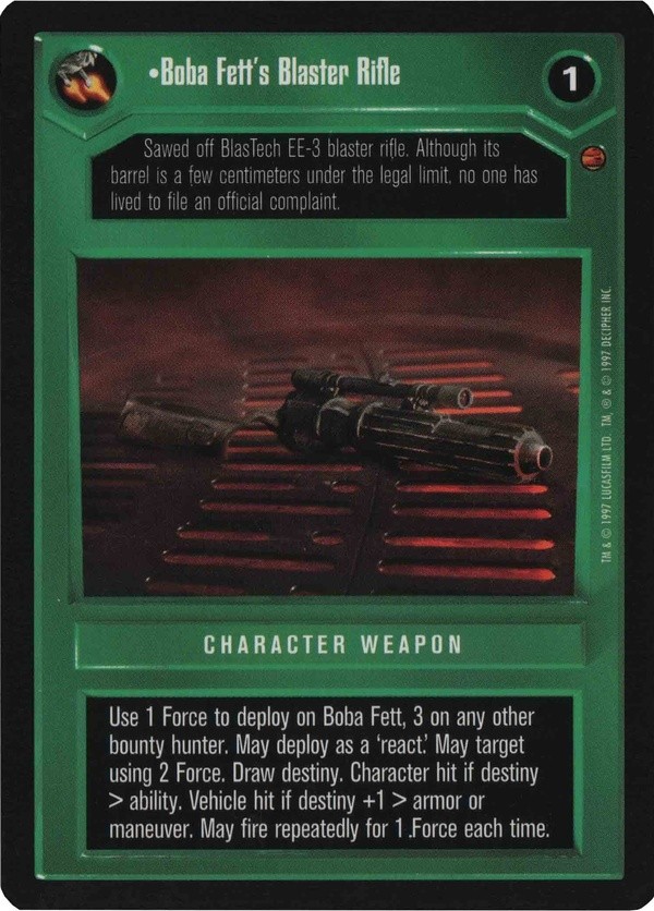 Star Wars CCG (SWCCG) Boba Fett's Blaster Rifle