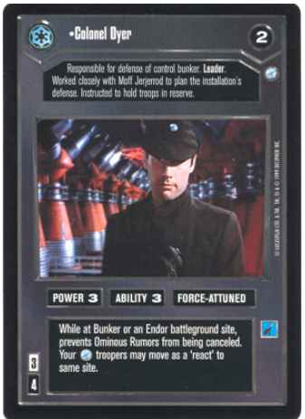 Star Wars CCG (SWCCG) Colonel Dyer