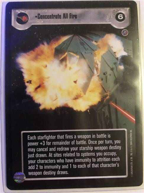 Star Wars CCG (SWCCG) Concentrate All Fire