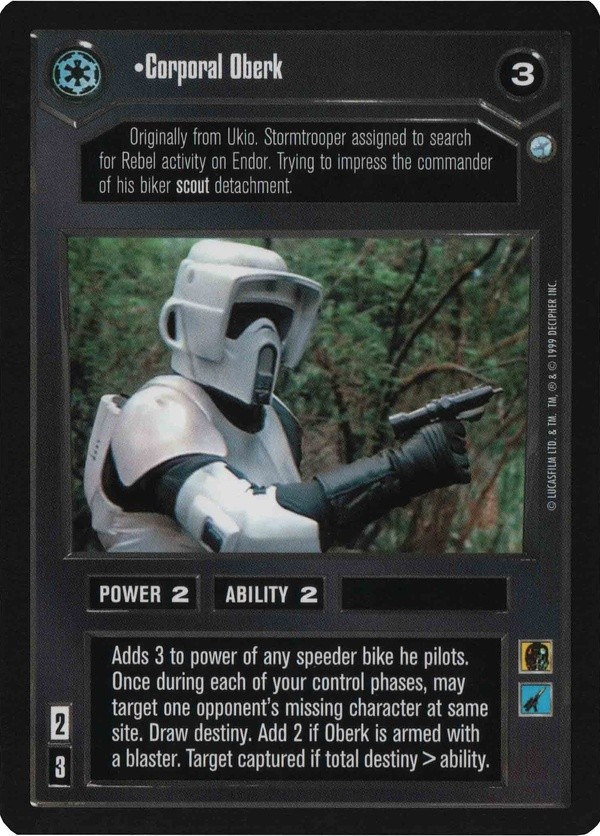 Star Wars CCG (SWCCG) Corporal Oberk
