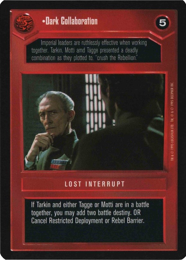 Star Wars CCG (SWCCG) Dark Collaboration