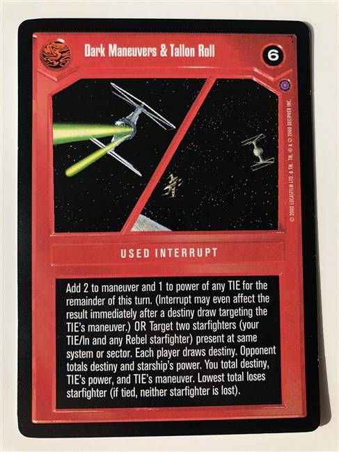 Star Wars CCG (SWCCG) Dark Maneuvers & Tallon Roll