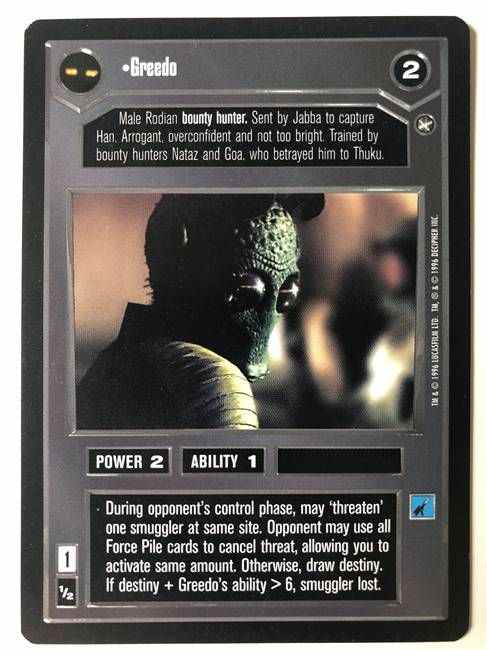 Star Wars CCG (SWCCG) Greedo