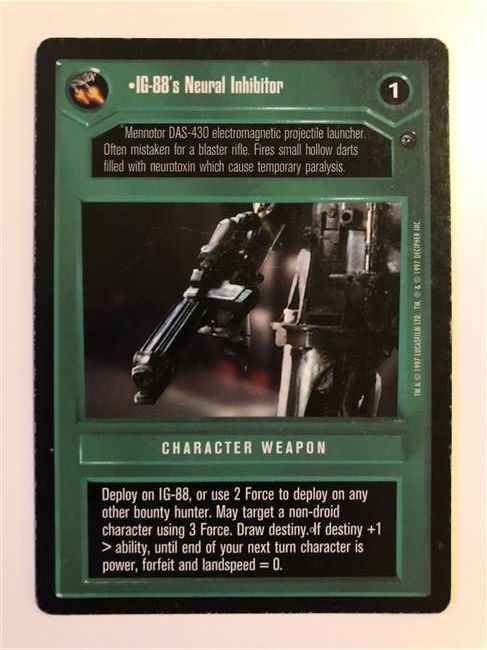 Star Wars CCG (SWCCG) IG-88's Neural Inhibitor