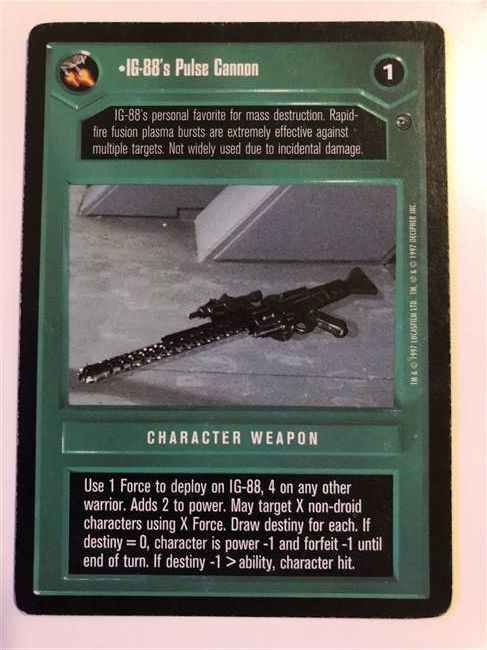 Star Wars CCG (SWCCG) IG-88's Pulse Cannon