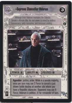 Star Wars CCG (SWCCG) Supreme Chancellor Valorum (Foil)