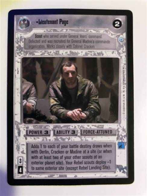Star Wars CCG (SWCCG) Lieutenant Page