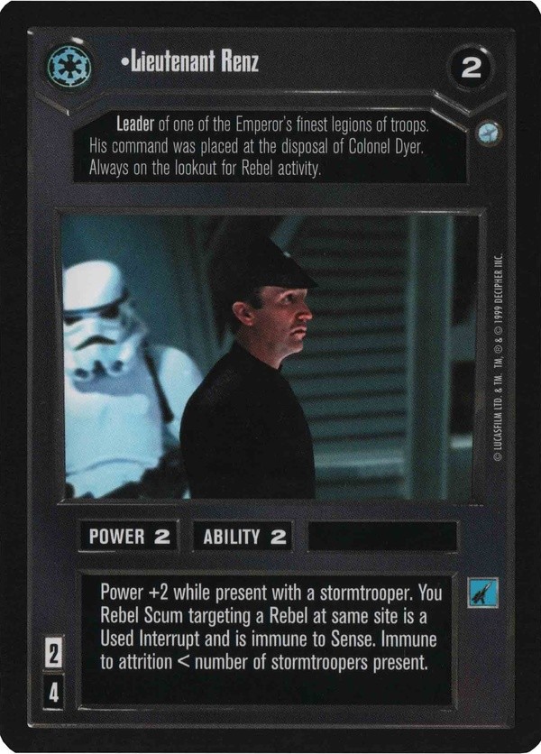 Star Wars CCG (SWCCG) Lieutenant Renz