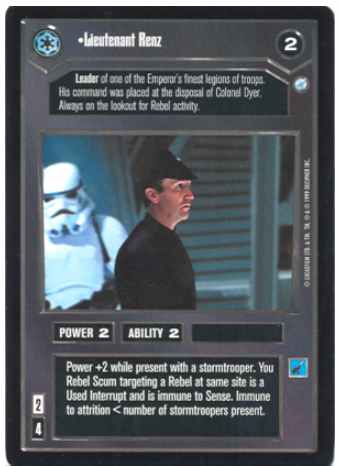 Star Wars CCG (SWCCG) Lieutenant Renz