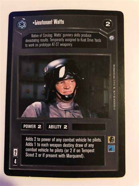 Star Wars CCG (SWCCG) Lieutenant Watts