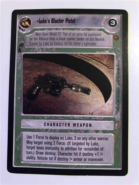 Star Wars CCG (SWCCG) Luke's Blaster Pistol