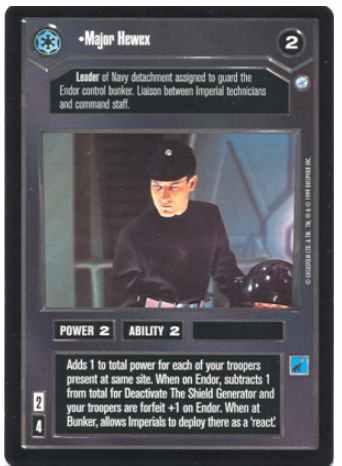 Star Wars CCG (SWCCG) Major Hewex