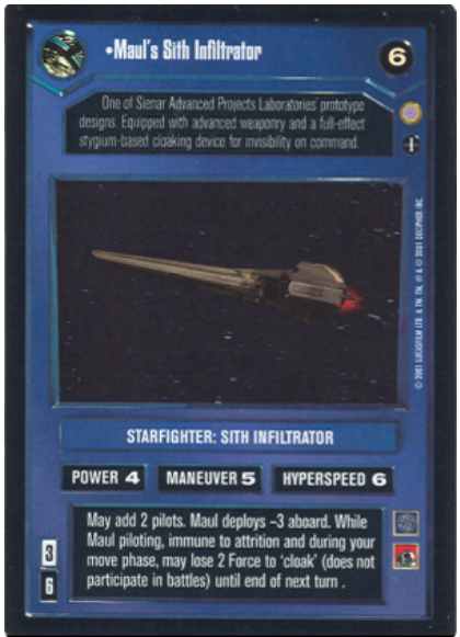 Star Wars CCG (SWCCG) Maul's Sith Infiltrator (Foil)