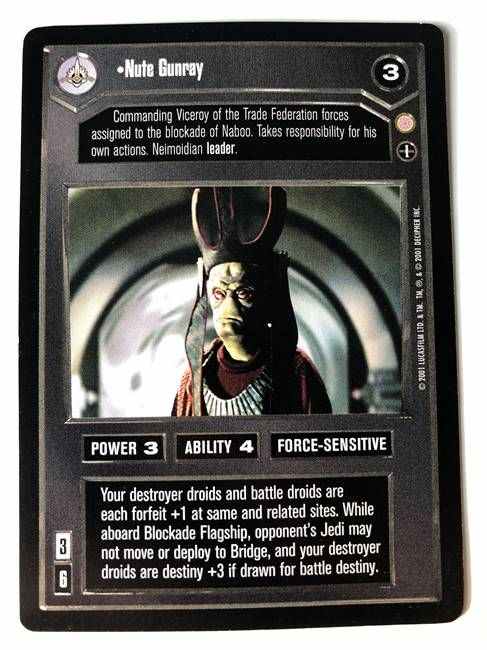 Star Wars CCG (SWCCG) Nute Gunray