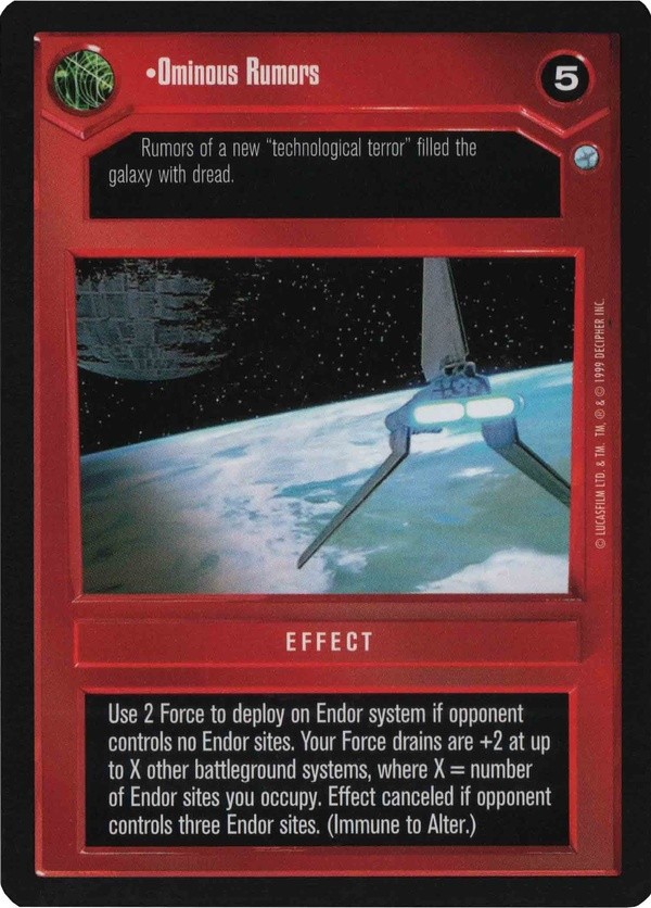Star Wars CCG (SWCCG) Ominous Rumors