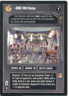 Star Wars CCG (SWCCG) OWO-1 With Backup