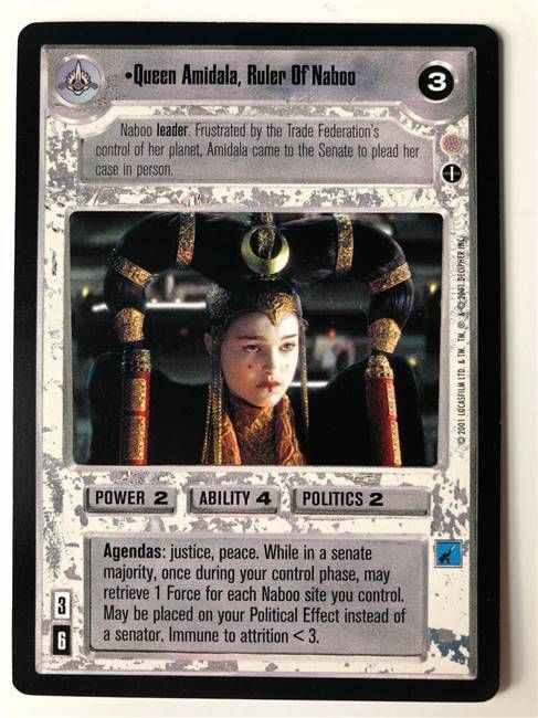 Star Wars CCG (SWCCG) Queen Amidala, Ruler Of Naboo