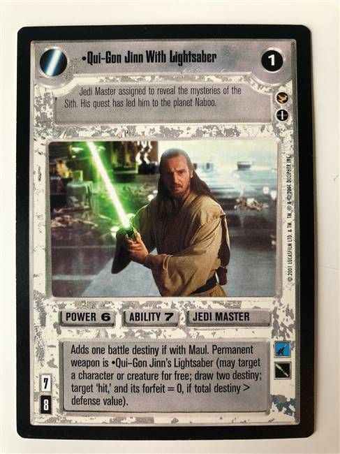 Star Wars CCG (SWCCG) Qui-Gon Jinn With Lightsaber