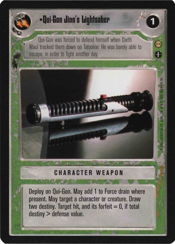 Star Wars CCG (SWCCG) Qui-Gon Jinn's Lightsaber