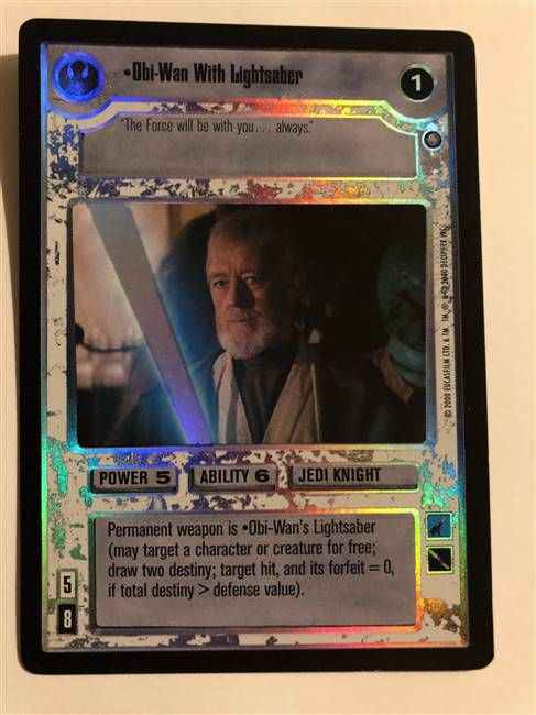 Star Wars CCG (SWCCG) Obi-Wan With Lightsaber (Foil)