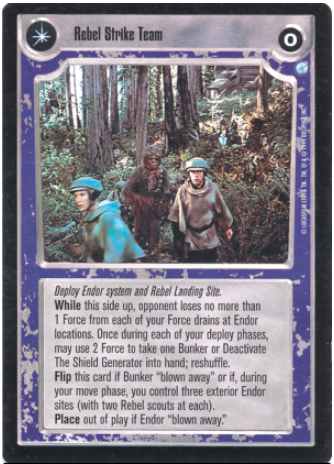 Star Wars CCG (SWCCG) Rebel Strike Team/Garrison Destroyed