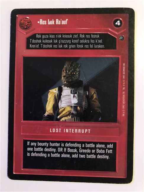 Star Wars CCG (SWCCG) Res Luk Ra'auf