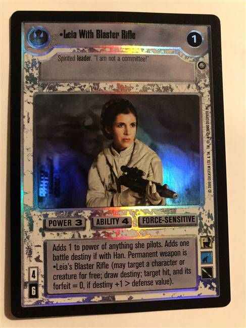 Star Wars CCG (SWCCG) Leia With Blaster Rifle (Foil)