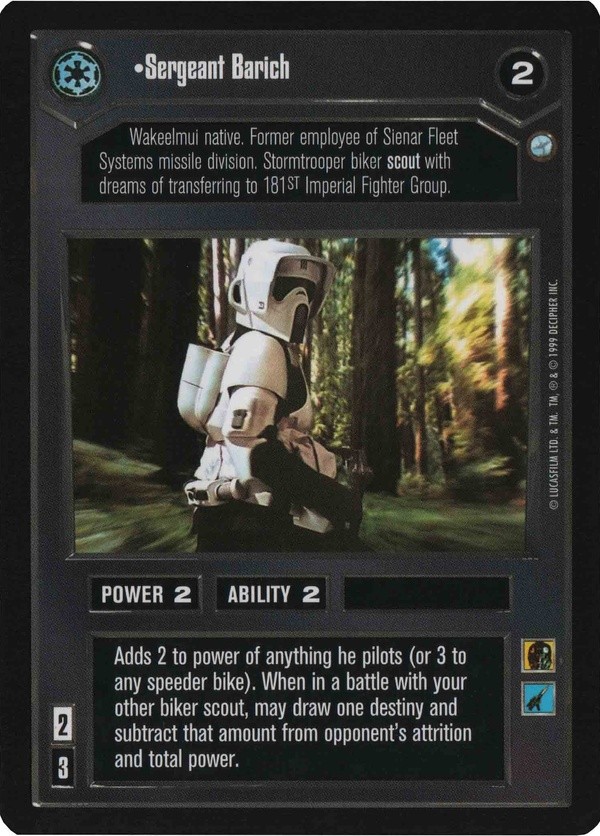 Star Wars CCG (SWCCG) Sergeant Barich