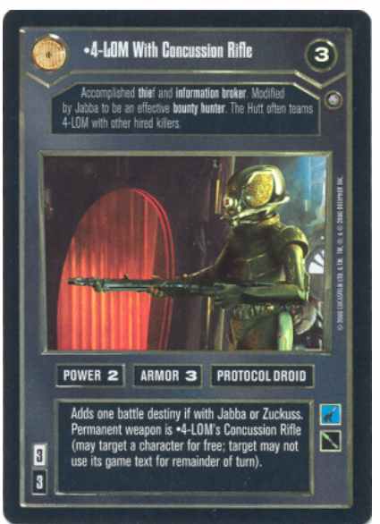 Star Wars CCG (SWCCG) 4-LOM With Concussion Rifle (Foil)