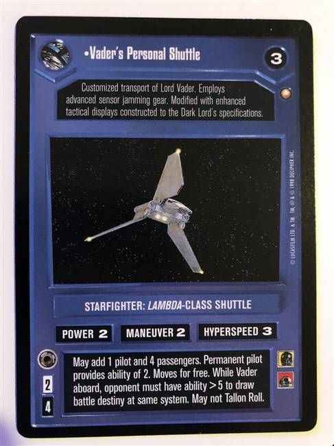 Star Wars CCG (SWCCG) Vader's Personal Shuttle