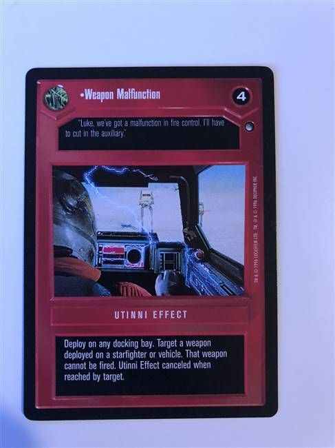 Star Wars CCG (SWCCG) Weapon Malfunction