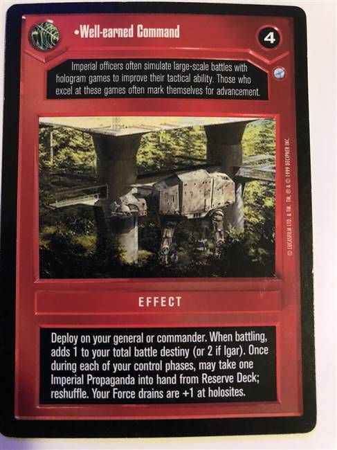 Star Wars CCG (SWCCG) Well-earned Command