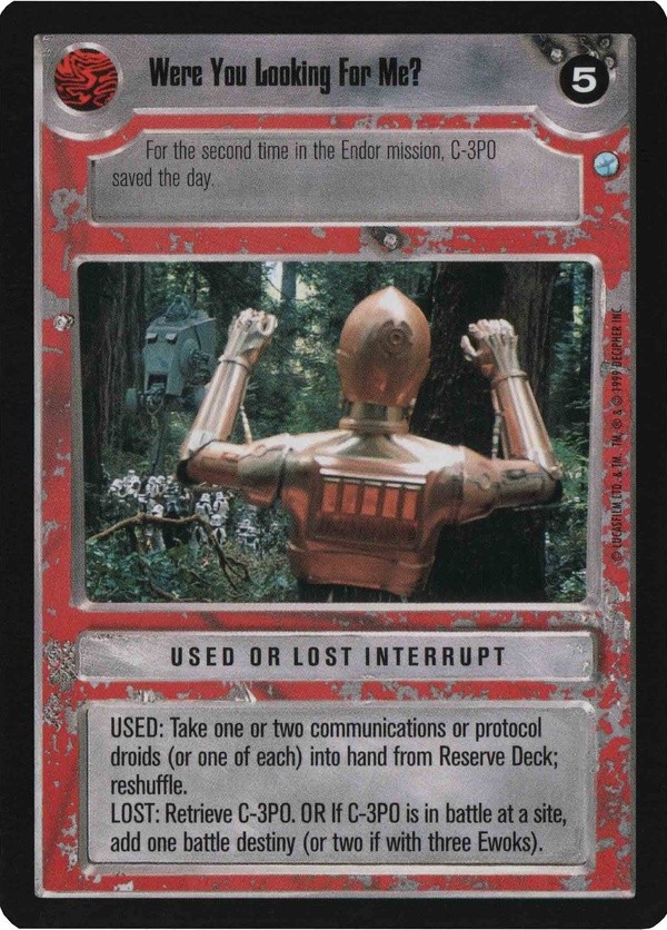 Star Wars CCG (SWCCG) Were You Looking For Me?