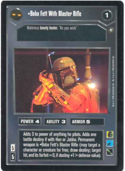 Star Wars CCG (SWCCG) Boba Fett With Blaster Rifle
