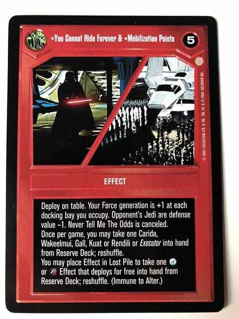 Star Wars CCG (SWCCG) You Cannot Hide Forever & Mobilization Points
