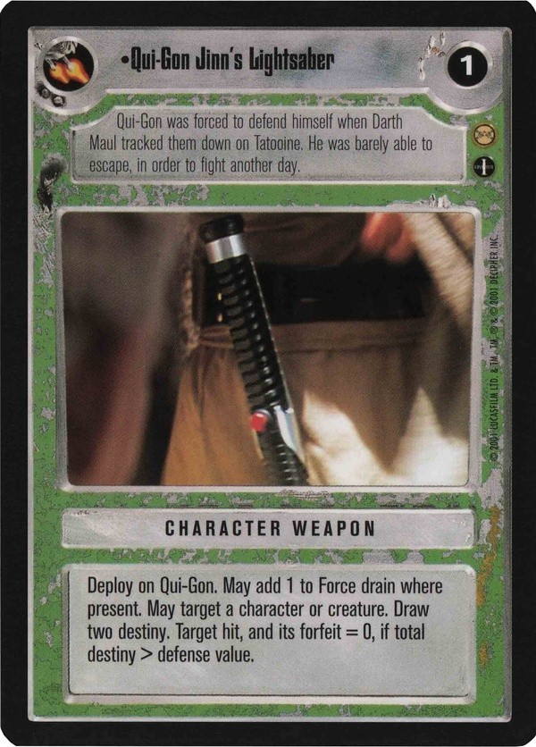 Star Wars CCG (SWCCG) Qui-Gon Jinn's Lightsaber (AI)