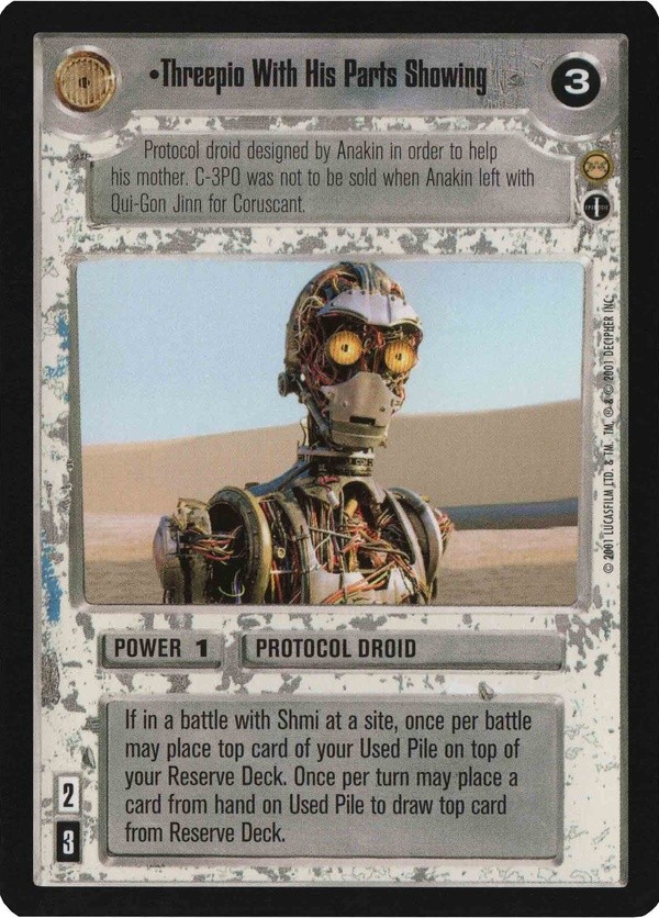 Star Wars CCG (SWCCG) Threepio With His Parts Showing (AI)